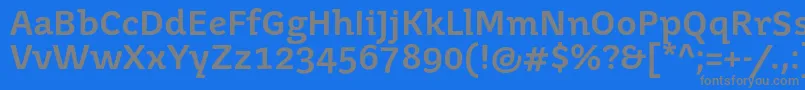 フォントJuvenismedium – 青い背景に灰色の文字