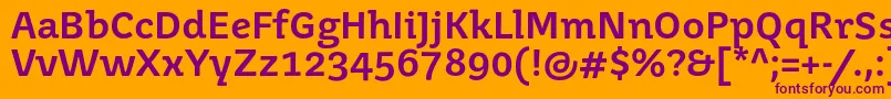 Juvenismedium Font – Purple Fonts on Orange Background