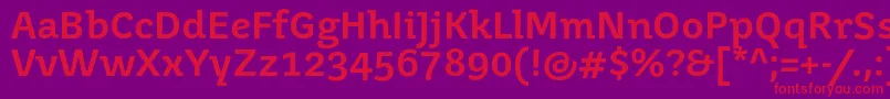 Juvenismedium Font – Red Fonts on Purple Background