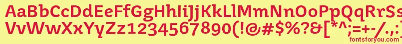 Juvenismedium Font – Red Fonts on Yellow Background