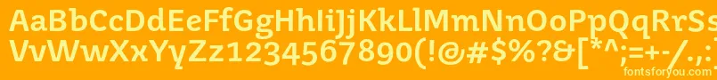 Juvenismedium Font – Yellow Fonts on Orange Background