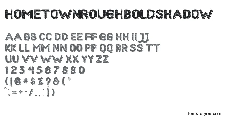 Fuente HometownRoughBoldShadow (44189) - alfabeto, números, caracteres especiales