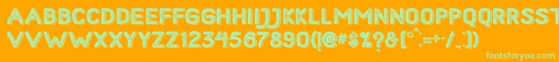 HometownRoughBoldShadow Font – Green Fonts on Orange Background
