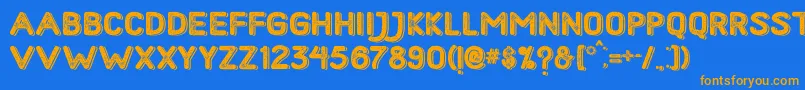 HometownRoughBoldShadow Font – Orange Fonts on Blue Background