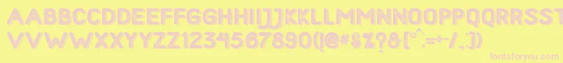 HometownRoughBoldShadow Font – Pink Fonts on Yellow Background