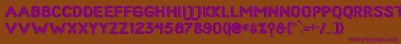 HometownRoughBoldShadow Font – Purple Fonts on Brown Background