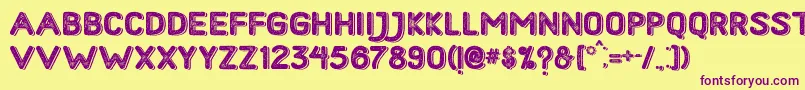 HometownRoughBoldShadow Font – Purple Fonts on Yellow Background