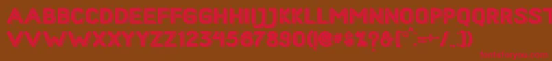 フォントHometownRoughBoldShadow – 赤い文字が茶色の背景にあります。