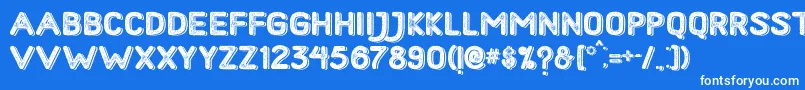 HometownRoughBoldShadow-Schriftart – Weiße Schriften auf blauem Hintergrund