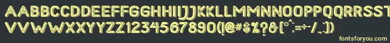 HometownRoughBoldShadow Font – Yellow Fonts on Black Background