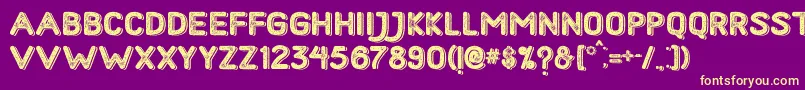 HometownRoughBoldShadow Font – Yellow Fonts on Purple Background