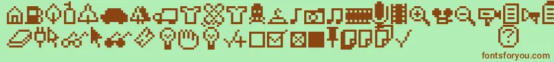 Iconbittwo Font – Brown Fonts on Green Background