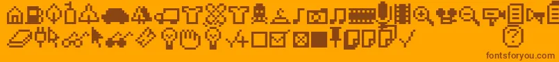 Iconbittwo Font – Brown Fonts on Orange Background