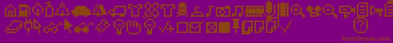 Iconbittwo Font – Brown Fonts on Purple Background