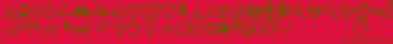 Fonte Iconbittwo – fontes marrons em um fundo vermelho