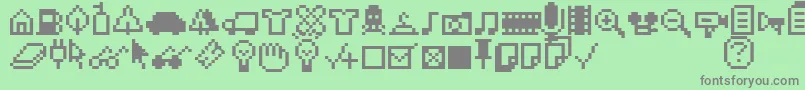 fuente Iconbittwo – Fuentes Grises Sobre Fondo Verde