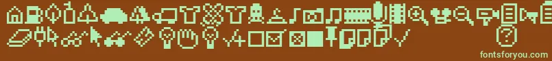 Шрифт Iconbittwo – зелёные шрифты на коричневом фоне