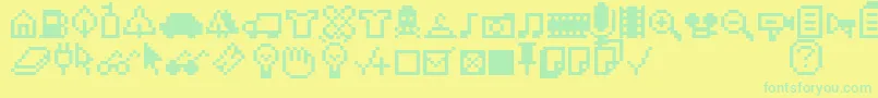 フォントIconbittwo – 黄色い背景に緑の文字