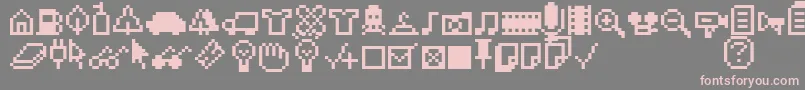 Iconbittwo Font – Pink Fonts on Gray Background