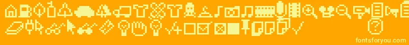 Шрифт Iconbittwo – жёлтые шрифты на оранжевом фоне