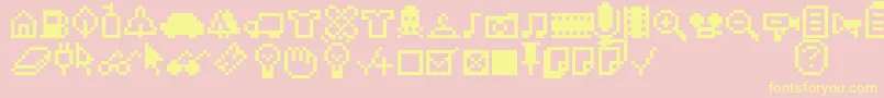 Iconbittwo Font – Yellow Fonts on Pink Background
