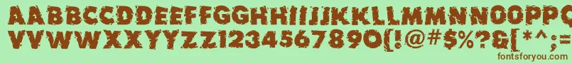 Earthquakemf Font – Brown Fonts on Green Background