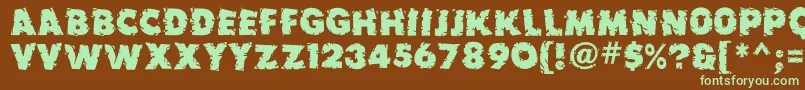 Earthquakemf Font – Green Fonts on Brown Background