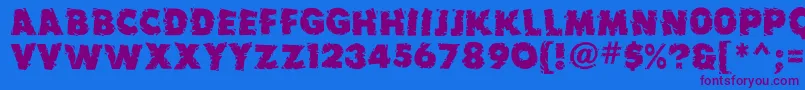 Earthquakemf Font – Purple Fonts on Blue Background