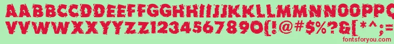 Earthquakemf Font – Red Fonts on Green Background