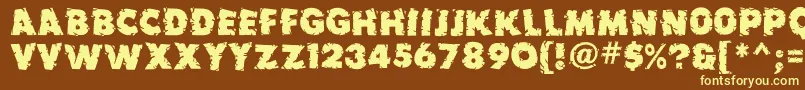 Earthquakemf Font – Yellow Fonts on Brown Background