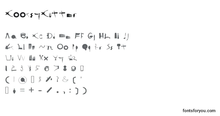 A fonte CooksyCutter – alfabeto, números, caracteres especiais