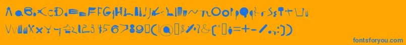 CooksyCutter-Schriftart – Blaue Schriften auf orangefarbenem Hintergrund