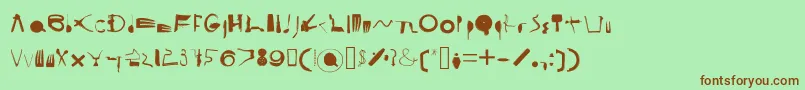 フォントCooksyCutter – 緑の背景に茶色のフォント
