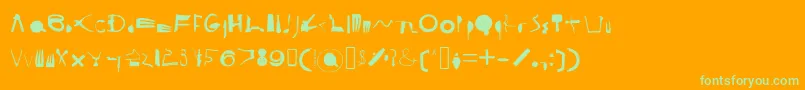 CooksyCutter-fontti – vihreät fontit oranssilla taustalla