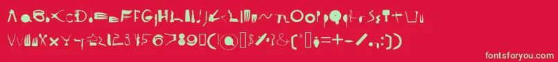 CooksyCutter-fontti – vihreät fontit punaisella taustalla
