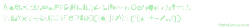 Fonte CooksyCutter – fontes verdes em um fundo branco