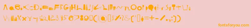 CooksyCutter-fontti – oranssit fontit vaaleanpunaisella taustalla