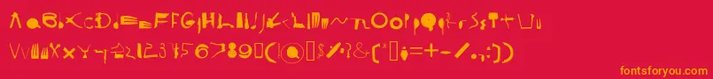 CooksyCutter-Schriftart – Orangefarbene Schriften auf rotem Hintergrund