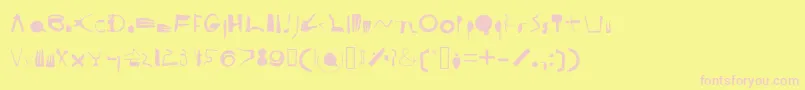 フォントCooksyCutter – ピンクのフォント、黄色の背景