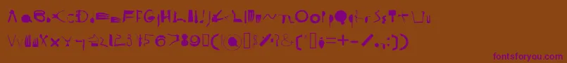 CooksyCutter-Schriftart – Violette Schriften auf braunem Hintergrund