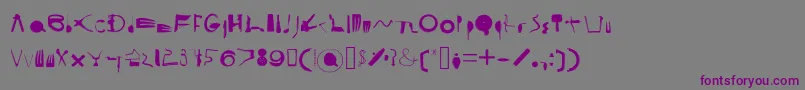 フォントCooksyCutter – 紫色のフォント、灰色の背景