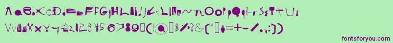 CooksyCutter-Schriftart – Violette Schriften auf grünem Hintergrund
