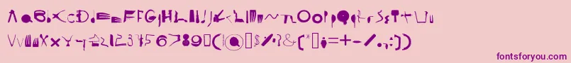 CooksyCutter-fontti – violetit fontit vaaleanpunaisella taustalla