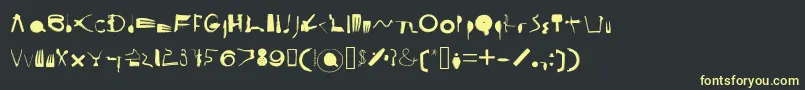 CooksyCutter-fontti – keltaiset fontit mustalla taustalla