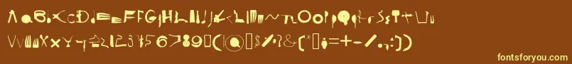 CooksyCutter-fontti – keltaiset fontit ruskealla taustalla