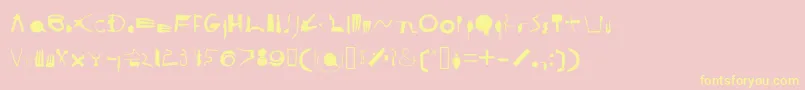 フォントCooksyCutter – 黄色のフォント、ピンクの背景
