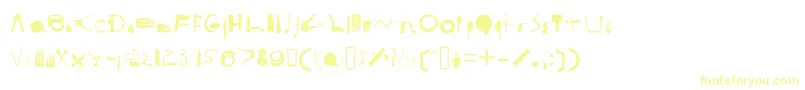 CooksyCutter-fontti – keltaiset fontit valkoisella taustalla