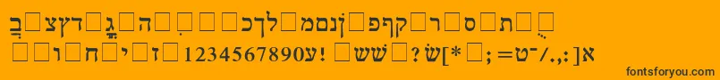 HebrewMultimode Font – Black Fonts on Orange Background