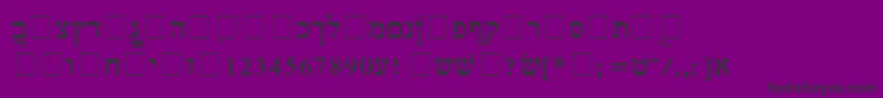 HebrewMultimode-Schriftart – Schwarze Schriften auf violettem Hintergrund