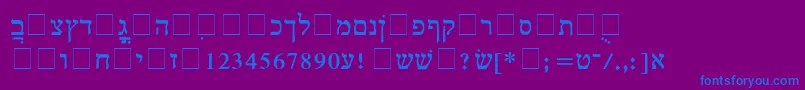 HebrewMultimode Font – Blue Fonts on Purple Background